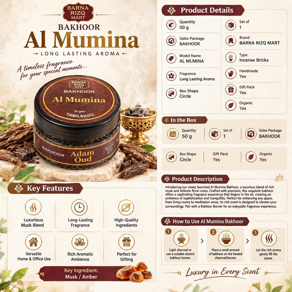 Bakhoor Combo - Chips / Granules  - Al Mumina & Adam Oud (A)