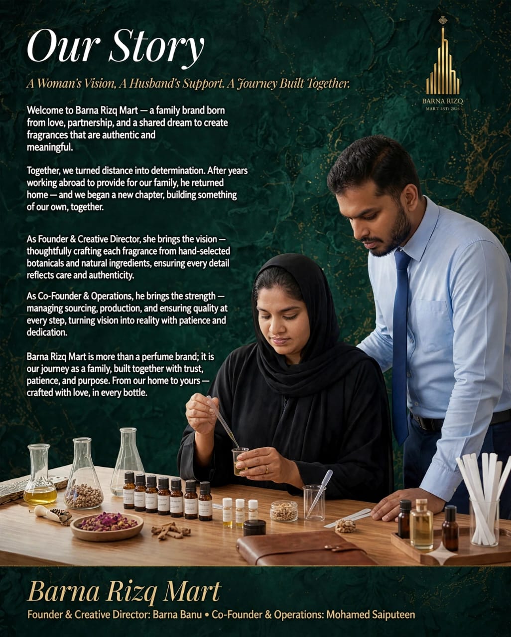 Perfume, attar and bakhoor arranged in a refined setting